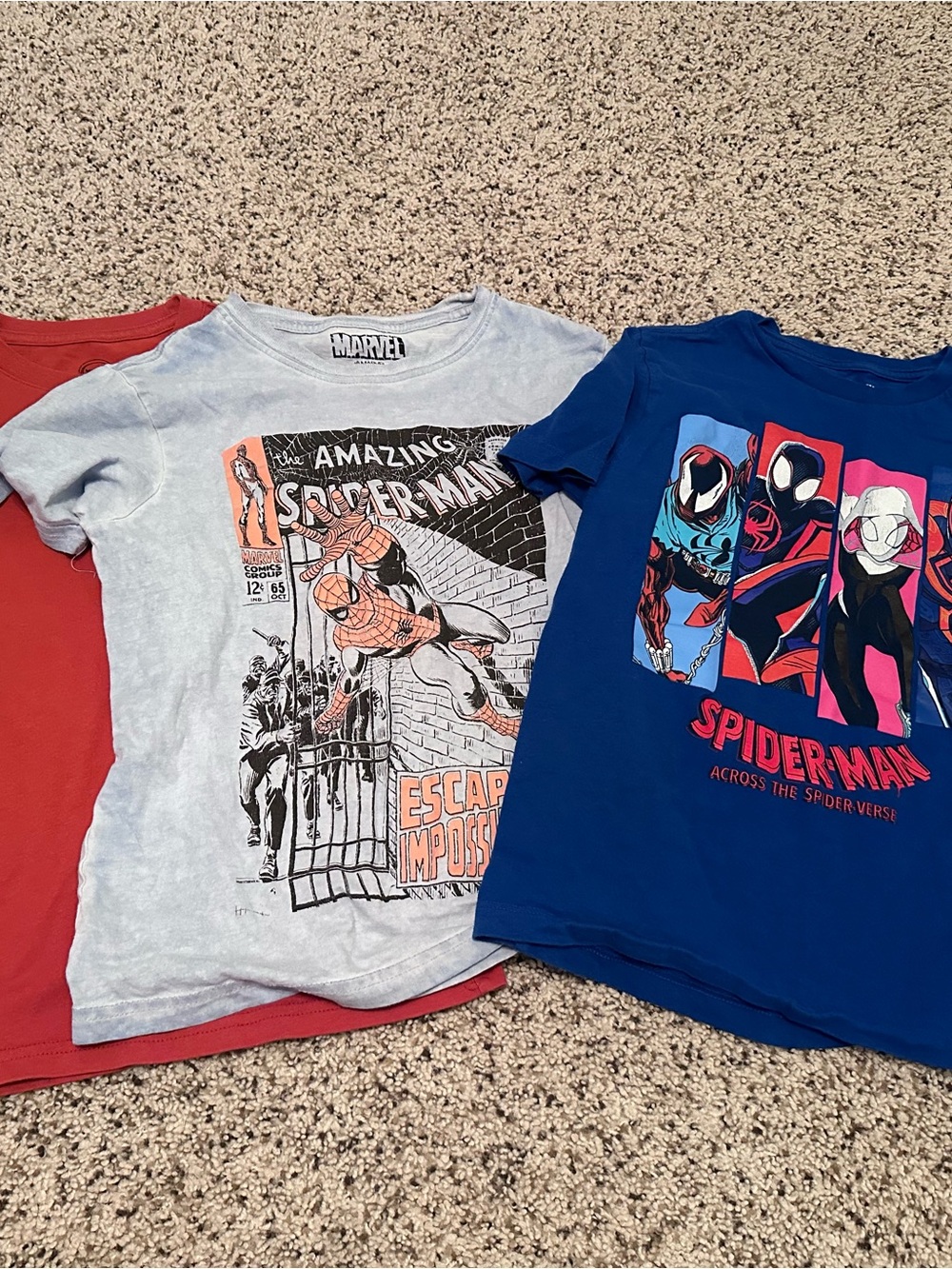 Marvel Kids Spider-Man Short Sleeve Tees bundle size 8